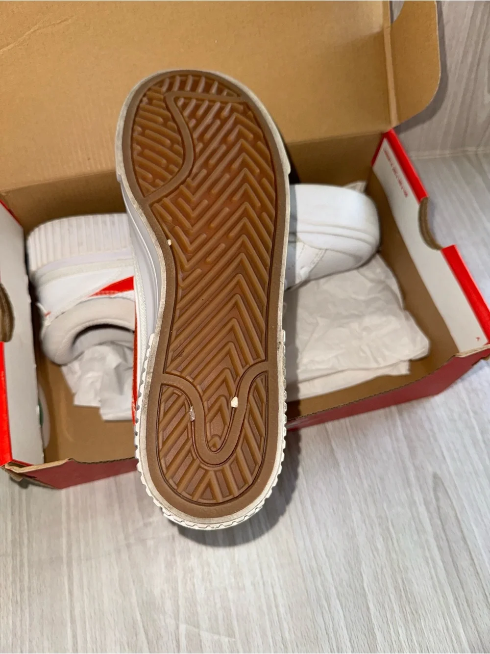 Nike White Sneakers with Orange Swoosh - Picture 3 of 3